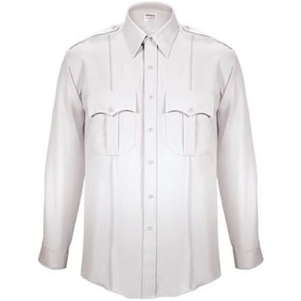 Elbeco Textrop2 Men's Long Sleeve Zip Front Shirt - Z310N White - Sz 16.5 (33)